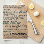 Love Quote voor Boyvriend | Trendy Gift Theedoek (Quarter Fold)