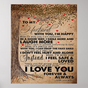Love Quote Voor Echtgenoot   Cute Cadeau Voor Vrie Poster