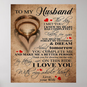 Love Quote voor Husband   Beste cadeautje voor de  Poster