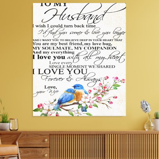 Love Quote voor Husband | Cute Decor Canvas Afdruk (Insitu (Woonkamer))