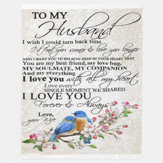 Love Quote voor Husband | Cute Decor Fleece Deken (Voorkant)