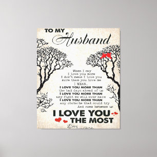 Love Quote voor Husband Cute Gift for Boyvriend Canvas Afdruk