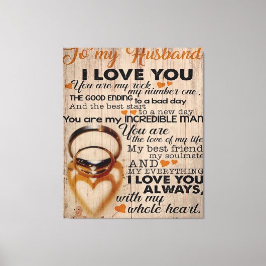Love Quote voor Husband | Cute Gift for Boyvriend Canvas Afdruk (Voorkant)