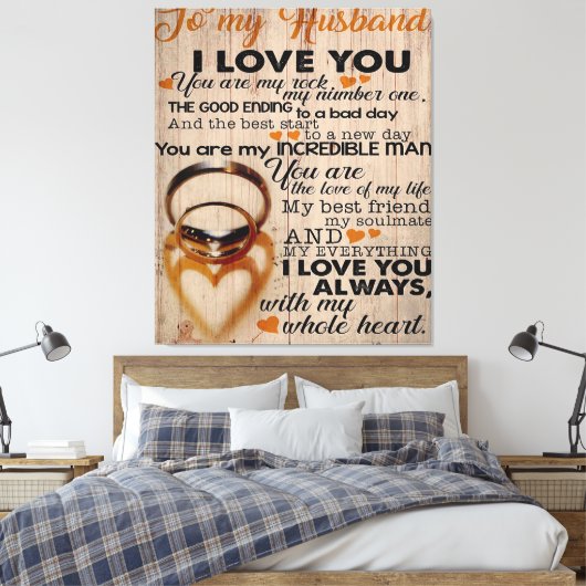 Love Quote voor Husband | Cute Gift for Boyvriend Canvas Afdruk (Insitu (Slaapkamer))