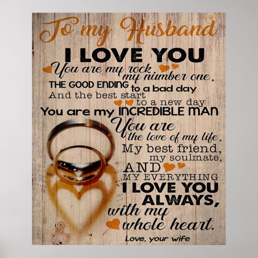 Love Quote voor Husband | Cute Gift for Boyvriend Poster (Voorkant)