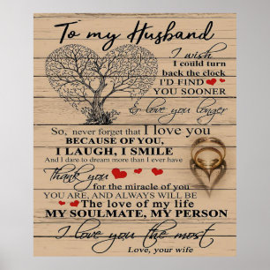 Love Quote voor Husband   Cute Gift for Boyvriend Poster