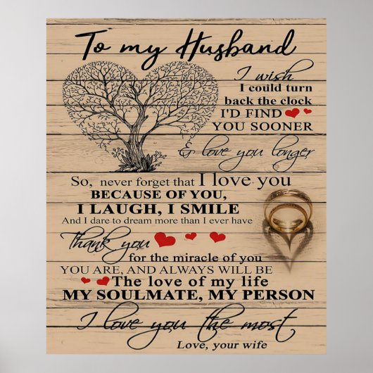 Love Quote voor Husband | Cute Gift for Boyvriend Poster (Voorkant)