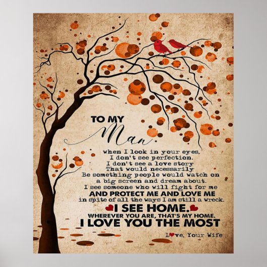 Love Quote voor Husband | Cute Gift for Boyvriend Poster (Voorkant)