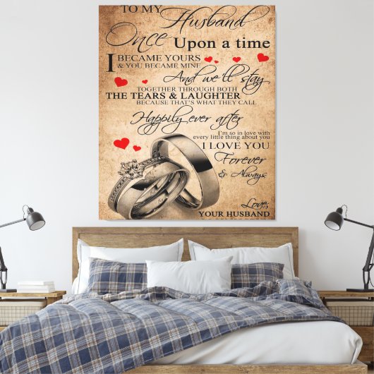 Love Quote voor Husband | Funny Quottes Gift Canvas Afdruk (Insitu (Slaapkamer))