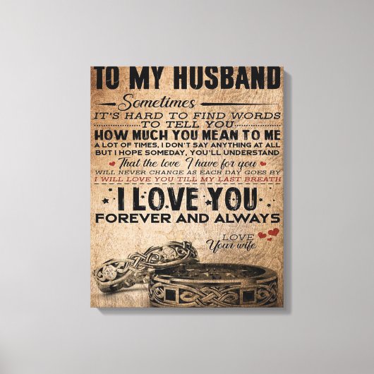 Love Quote voor Husband | Funny Quottes Gift Canvas Afdruk (Voorkant)