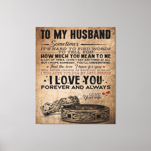 Love Quote voor Husband | Funny Quottes Gift Canvas Afdruk (Voorkant)