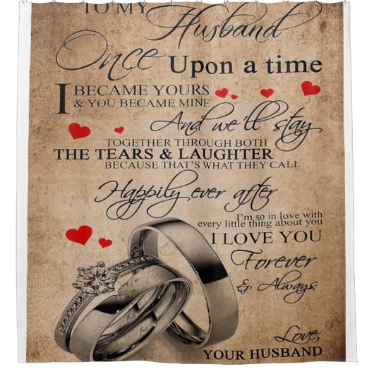 Love Quote voor Husband | Funny Quottes Gift Douchegordijn (Voorkant)