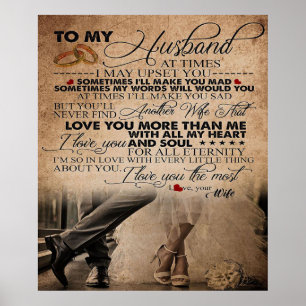 Love Quote voor Husband Funny Quottes Gift Poster