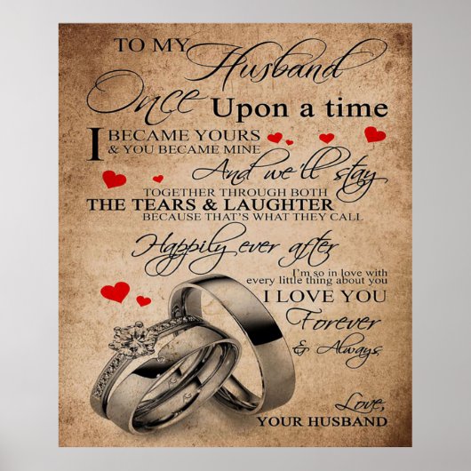 Love Quote voor Husband | Funny Quottes Gift Poster (Voorkant)