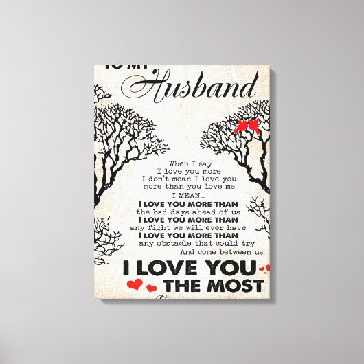 Love Quote voor Husband Gift Idea, Husband Birthda Canvas Afdruk (Voorkant)