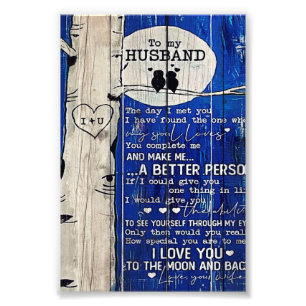 Love Quote voor Husband Gift Idea, Husband Birthda Foto Afdruk