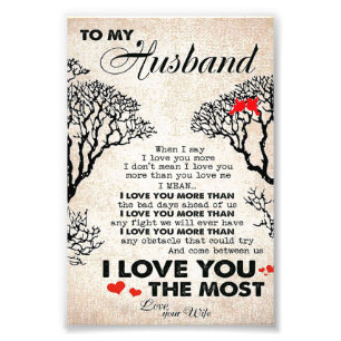 Love Quote voor Husband Gift Idea, Husband Birthda Foto Afdruk