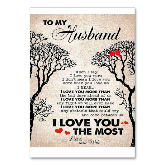Love Quote voor Husband Gift Idea, Husband Birthda Kaart (Voorkant)