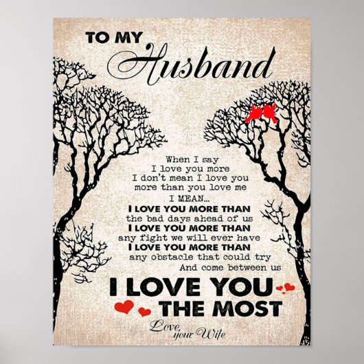 Love Quote voor Husband Gift Idea, Husband Birthda Poster (Voorkant)