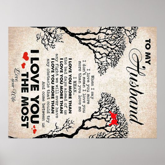 Love Quote voor Husband Gift Idea, Husband Birthda Poster (Voorkant)