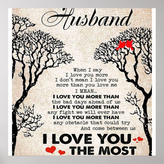 Love Quote voor Husband Gift Idea, Husband Birthda Poster (Voorkant)