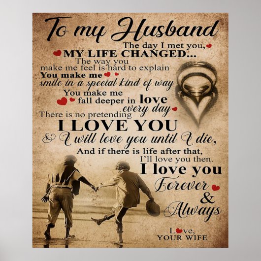 Love Quote voor Husband | Lovely Family Decor Cade Poster (Voorkant)