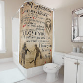 Love Quote voor Husband | Lovely Family Decor Gift Douchegordijn (In situ)