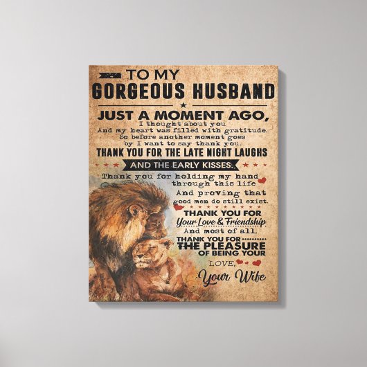 Love Quote voor Husband | Lovely Gift Canvas Afdruk (Voorkant)