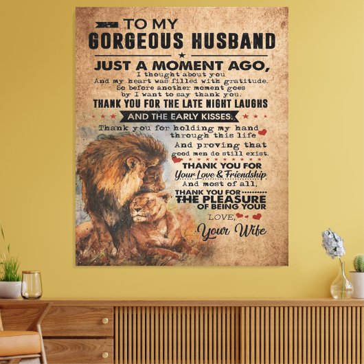 Love Quote voor Husband | Lovely Gift Canvas Afdruk (Insitu (Woonkamer))