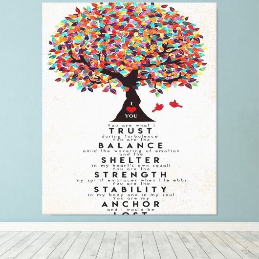 Love Quote voor Husband | Lovely Gift Canvas Afdruk (Insitu (Houten vloer))