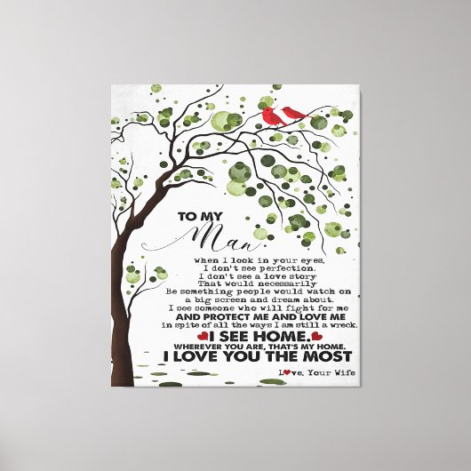 Love Quote voor Husband | Naar mijn Man Cadeft Canvas Afdruk (Voorkant)