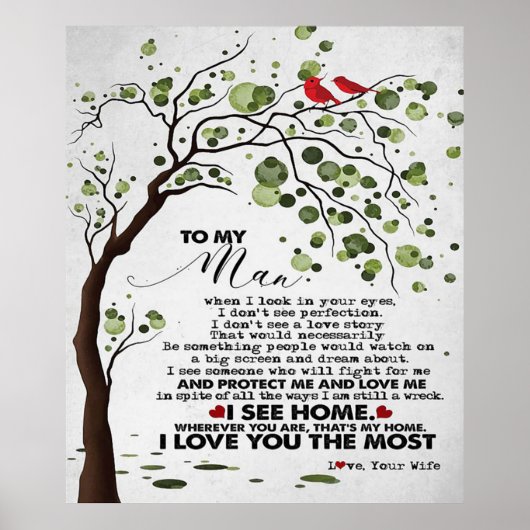 Love Quote voor Husband | Naar mijn Man Cadeft Poster (Voorkant)