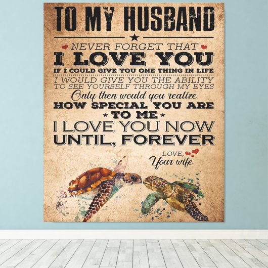 Love Quote voor Husband | Perfect Couple Cft Canvas Afdruk (Insitu (Houten vloer))