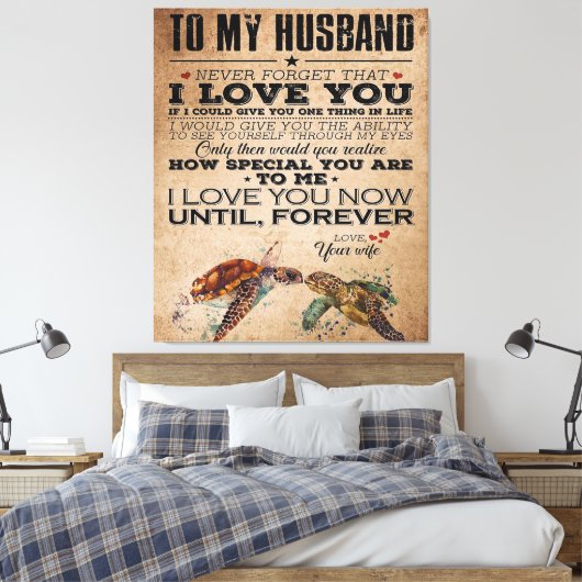 Love Quote voor Husband | Perfect Couple Cft Canvas Afdruk (Insitu (Slaapkamer))