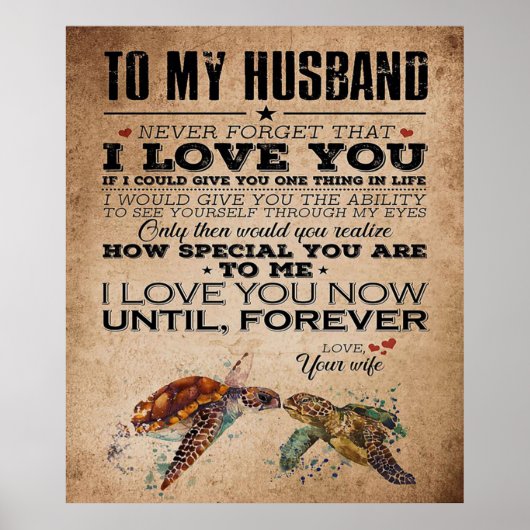 Love Quote voor Husband | Perfect Couple Cft Poster (Voorkant)
