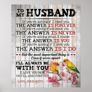 Love Quote voor Husband   Trendy Gift Poster