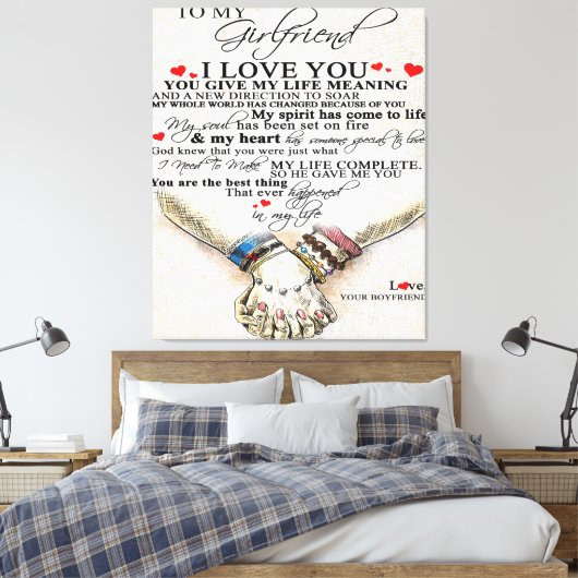 Love Quote voor Vriendin | Beste cadeau voor vrouw Canvas Afdruk (Insitu (Slaapkamer))