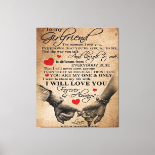 Love Quote voor Vriendin   Beste cadeau voor vrouw Canvas Afdruk