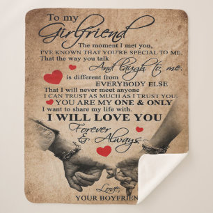 Love Quote voor Vriendin   Beste cadeau voor vrouw Sherpa Deken