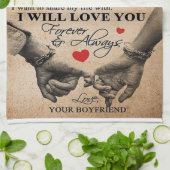 Love Quote voor Vriendin | Beste cadeau voor vrouw Theedoek (Gevouwen)