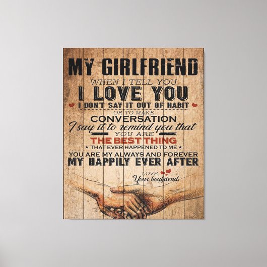 Love Quote voor Vriendin | Funny Quottes Gift Canvas Afdruk (Voorkant)