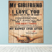 Love Quote voor Vriendin | Funny Quottes Gift Canvas Afdruk (Insitu (Houten vloer))