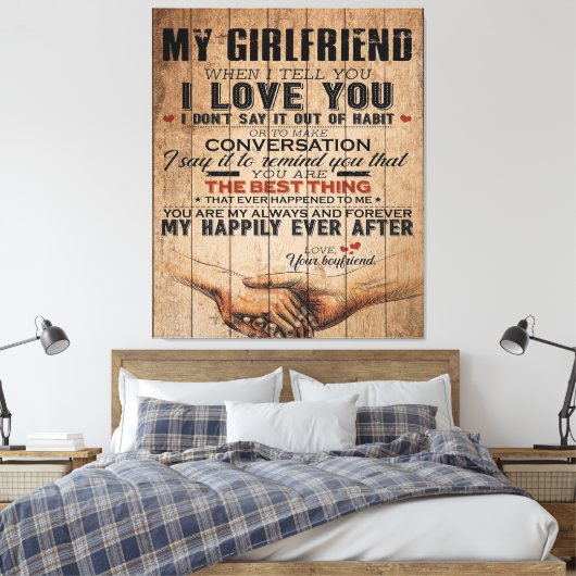 Love Quote voor Vriendin | Funny Quottes Gift Canvas Afdruk (Insitu (Slaapkamer))