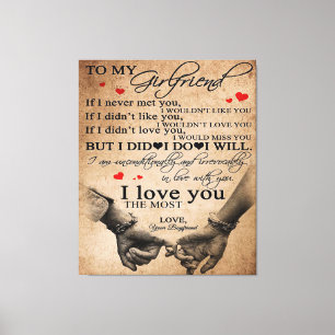 Love Quote voor Vriendin   Funny Quottes Gift Canvas Afdruk