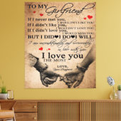 Love Quote voor Vriendin | Funny Quottes Gift Canvas Afdruk (Insitu (Woonkamer))
