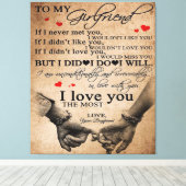 Love Quote voor Vriendin | Funny Quottes Gift Canvas Afdruk (Insitu (Houten vloer))