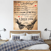 Love Quote voor Vriendin | Funny Quottes Gift Canvas Afdruk (Insitu (Slaapkamer))