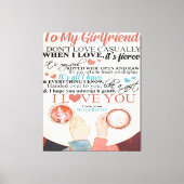 Love Quote voor Vriendin | Funny Quottes Gift Canvas Afdruk (Voorkant)