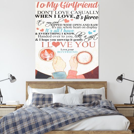 Love Quote voor Vriendin | Funny Quottes Gift Canvas Afdruk (Insitu (Slaapkamer))