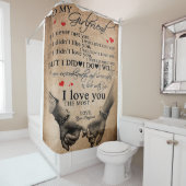 Love Quote voor Vriendin | Funny Quottes Gift Douchegordijn (In situ)